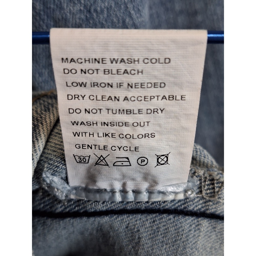 Luvamia Denim Jacket Women 3XL Blue Chest Pockets Classic Button Front - Picture 8 of 9